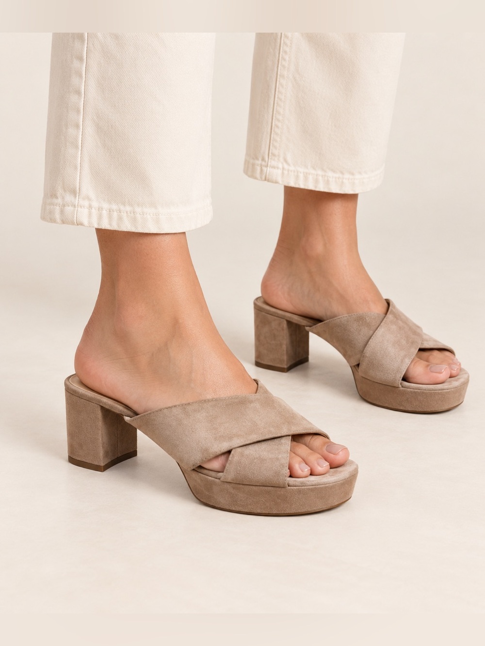 M. Gemi Suede Platform Slide Heels Women’s Sz. 40 (US 9)